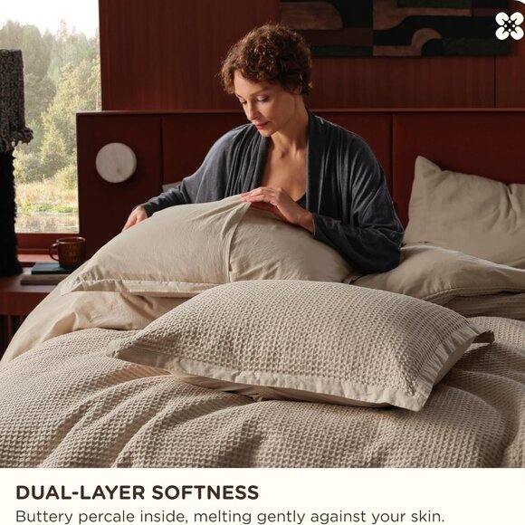 Bedsure Cotton Duvet Cover Queen 3 Pieces, 90"x90" - Picture 4 of 8